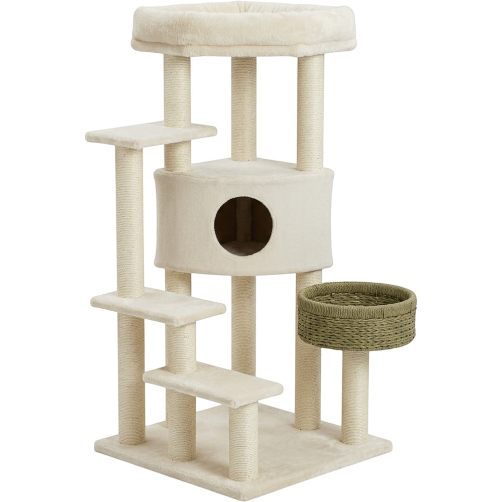 Pexma Tri-Level Corner Condo Cat Tower Olive Cream 145 cm - Product view