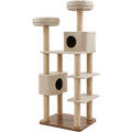 Pexma Two-Condo Wide Platform Cat Tree Walnut Oatmeal 165 cm - Product view